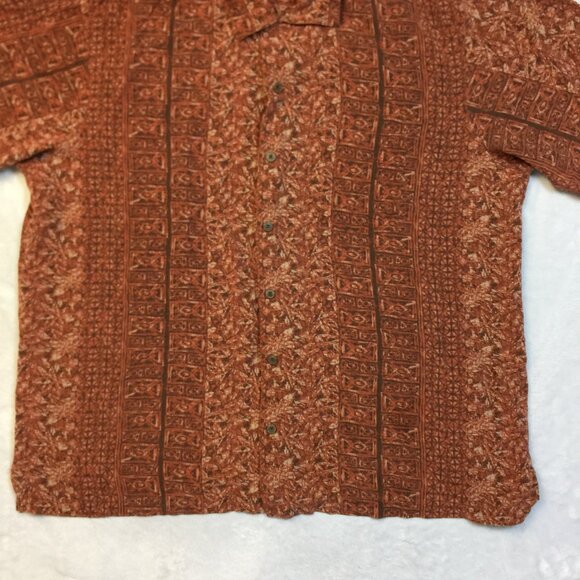 Geoffrey Beene Shirt Men XL Washable 100% Silk Short Sleeve Button-Up Multicolor - Picture 7 of 11